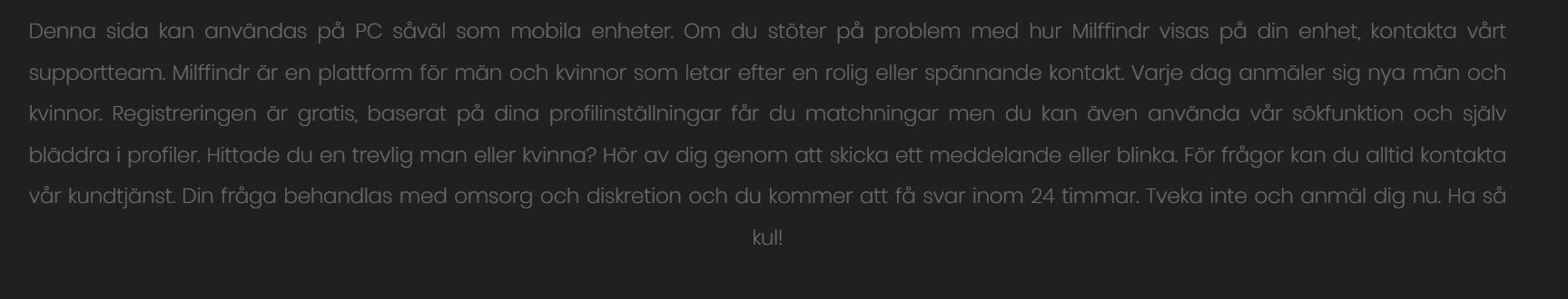 falsk profil på milffindr