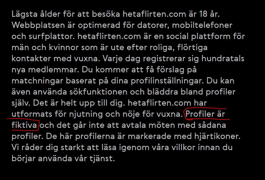 profiler ar fiktiva hetaflirten