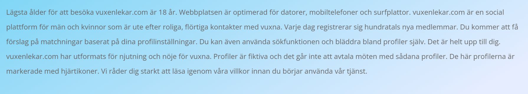 vuxenlekar falska profiler